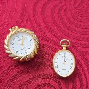 Vintage Gold Tone Pocket Watches, Hummel & Fortron Quartz